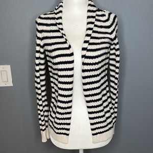 Banana Republic navy and white striped knit sweater cardigan size XS